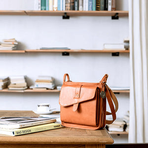 Leather Shoulder Bag With A Unique Design