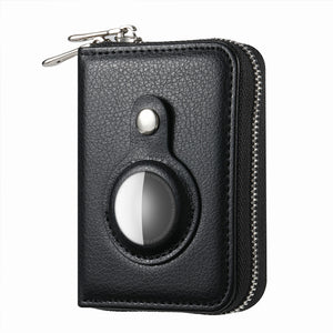 Smart AirTag Zipper RFID Slim Leather Wallet