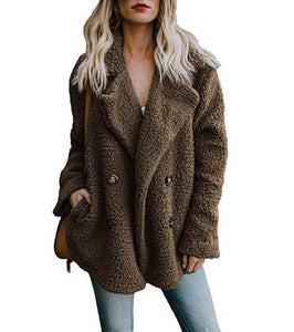 Oversized Teddy Bear Lapel Coat