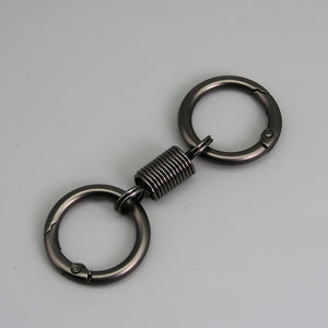 Nordic Retro Spring Double Ring Keychain