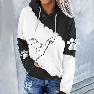 Dog High Five Print Hoodie