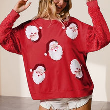 Load image into Gallery viewer, Women&#39;s Sequin Santa Sweatshirt