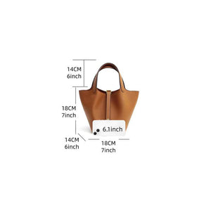 Trendy Plain Color Leather Handbag with Lock Design