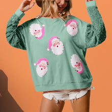 Load image into Gallery viewer, Women&#39;s Sequin Santa Sweatshirt