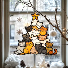 Load image into Gallery viewer, Cat Christmas Tree Suncatcher Ornament