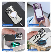 Load image into Gallery viewer, Transparent Electroplated Magnetic Leather Flip Case for iPhone