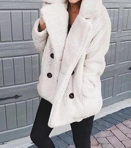 Oversized Teddy Bear Lapel Coat