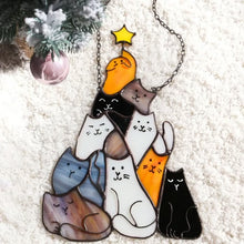 Load image into Gallery viewer, Cat Christmas Tree Suncatcher Ornament