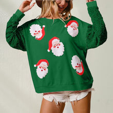 Load image into Gallery viewer, Women&#39;s Sequin Santa Sweatshirt