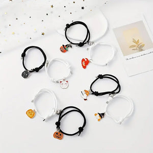 Cute Halloween Heart Magnetic Couple Matching Bracelet