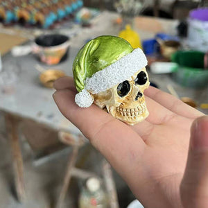 Mini Skeleton with Christmas Hat