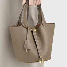 Load image into Gallery viewer, Trendy Plain Color Leather Handbag with Lock Design