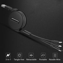 Load image into Gallery viewer, Hirundo 3-in-1 Retractable Charging Cable