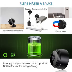 1080p magnetisk oppgradering Mini WIFI kamera vidvinkel