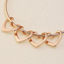 Load image into Gallery viewer, Family Bangle Bracelet with Heart Shape Pendants