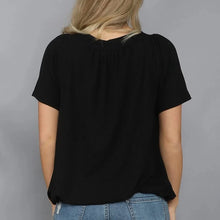 Load image into Gallery viewer, Solid Color Pleat Design T-shirt Top