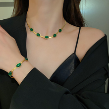 Load image into Gallery viewer, Emerald Necklace &amp; Bracelet