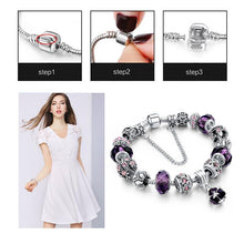 Load image into Gallery viewer, Amethyst Crystal Birthstones Bracelet