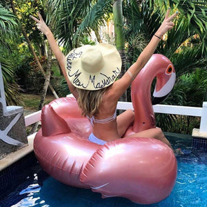 Inflatable Flamingo Pool Float, Rose Gold