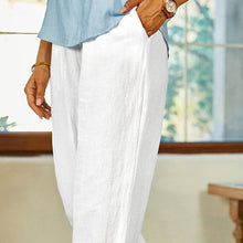 Load image into Gallery viewer, Plain Linen Cotton And Linen Loose Pants