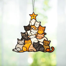 Load image into Gallery viewer, Cat Christmas Tree Suncatcher Ornament