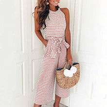 Load image into Gallery viewer, Magoloft™ Women Summer Striped Sleeveless Back Zipper Jumpsuits