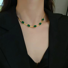 Load image into Gallery viewer, Emerald Necklace &amp; Bracelet