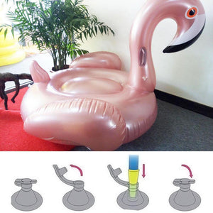 Inflatable Flamingo Pool Float, Rose Gold