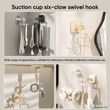 Load image into Gallery viewer, Suction Cup Six-Claw Swivel Hook