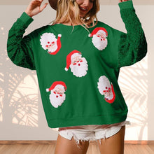 Load image into Gallery viewer, Women&#39;s Sequin Santa Sweatshirt