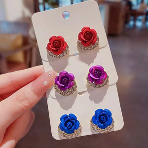 Diamond Rose Earrings