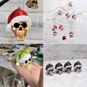 Mini Skeleton with Christmas Hat