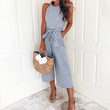 Load image into Gallery viewer, Magoloft™ Women Summer Striped Sleeveless Back Zipper Jumpsuits