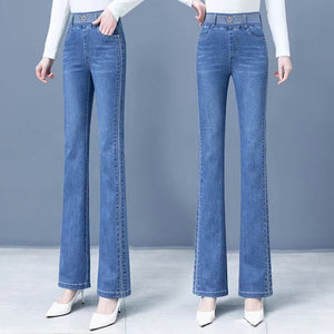 High Waist Stretch Flare Jeans