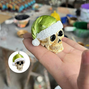 Mini Skeleton with Christmas Hat