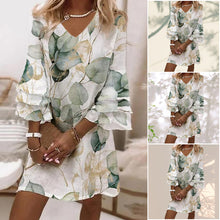 Load image into Gallery viewer, Three Quarter Sleeve Print Mini Dress