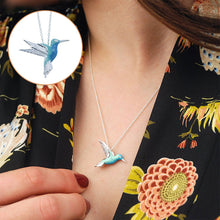 Load image into Gallery viewer, Enamel Hummingbird Necklace &amp; Earrings