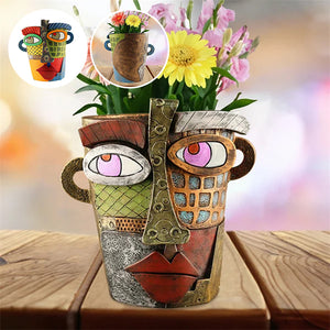 Abstract Beauty Face Flower Pot