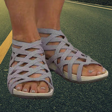 Load image into Gallery viewer, Round Toe Hollow Roman Gladiator Sandals