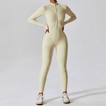 Load image into Gallery viewer, Women&#39;s Solid Zip Up Long Sleeve Sports Jumpsuit