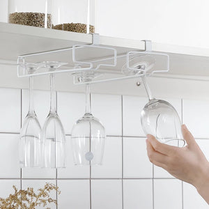 Under Cabinet Single Row Wine Glass Holder