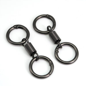 Nordic Retro Spring Double Ring Keychain