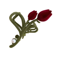 Load image into Gallery viewer, Elegant Velvet Tulip Hair Claw Clip