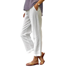 Load image into Gallery viewer, Plain Linen Cotton And Linen Loose Pants