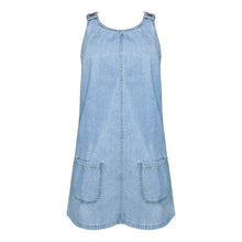 Load image into Gallery viewer, Front Pocket Denim Overall Mini Skirt