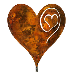A Rusted Heart in the Garden