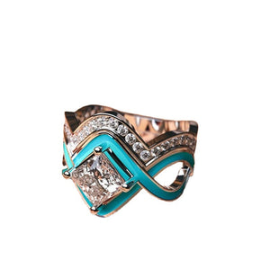 Turquoise Ocean Wave Ring
