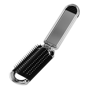 Travel Folding Mirror Hair Brush