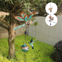 Load image into Gallery viewer, Dragonfly Wind Chimes Glass Bird Feeders