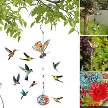 Load image into Gallery viewer, Dragonfly Wind Chimes Glass Bird Feeders